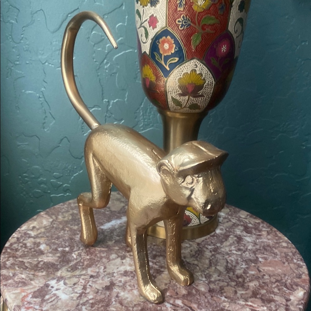 Gold Monkey Figurine